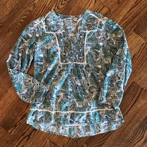 Sfera paisley blue blouse sz small